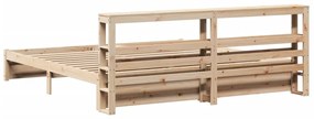 Estrutura de cama com cabeceira 180x200 cm pinho maciço