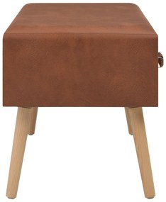 Mesa de centro 80x40x46 cm couro artificial castanho