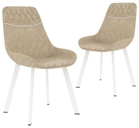 vidaXL Cadeiras de jantar 2 pcs couro artificial cor creme