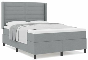 Cama com Estrado e Colchão Cinza Claro 160x200 cm em Tecido
