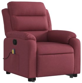 Poltrona de massagens reclin. elevatória tecido vermelho tinto