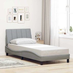 vidaXL Estrutura de cama sem colchão 80x200 cm tecido cinzento-claro