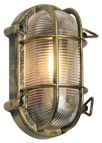 Candeeiro de Parede e Teto Exterior Dourado Antigo 5,2cm Oval IP44 - Noutica Industrial