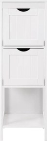 Armário de casa de banho com 2 gavetas 30 x 89 x 30 cm Branco