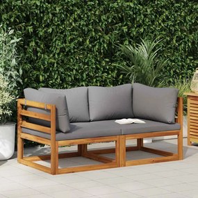 vidaXL Sofás de canto seccionais c/ almofadões 2 pcs cinzento-escuro