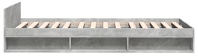 Estrutura de cama c/ gaveta derivados madeira cinzento cimento
