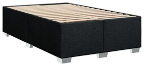 Cama boxspring com colchão 120x190 cm tecido preto