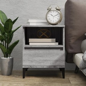 vidaXL Mesa de cabeceira 40x35x50 cm cinzento sonoma
