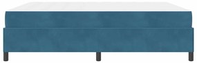 Estrutura da Cama Azul Escuro e Branco 180 x 200 cm Veludo