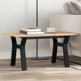 Mesa de centro estrutura em Y 80x50x40 cm pinho e aço