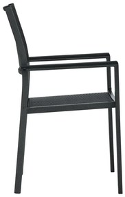 5 pcs Conjunto de jantar para jardim preto