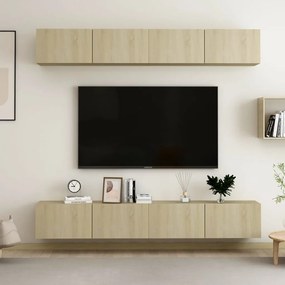vidaXL Móveis de TV 4 pcs derivados de madeira carvalho sonoma