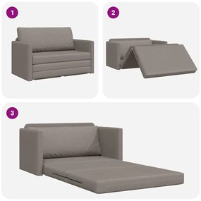 Sofá-Cama 2 em 1 Taupe 124x71x78 cm Tecido