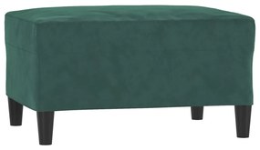 3 pcs conjunto de sofás com almofadas veludo verde-escuro