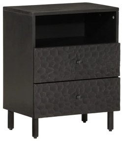 Mesa de cabeceira 50x33x60 cm madeira de mangueira maciça preto