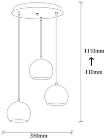 Chandelier Berceste – Vintage – Diâmetro 35 cm, Altura 111 cm
