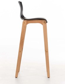 Banco de bar Hoover em plástico e com estrutura de Cor Natural 41 x 101 x 46 cm Preto