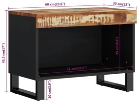 Móvel de TV 60x33x43,5 cm madeira recuperada maciça
