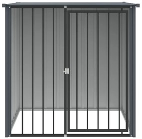 Casota para cães com teto 110x103x109 cm aço galvanizado preto