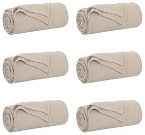 vidaXL Cobertores de Sofá 6 pcs Bege 200 x 150 cm Lã
