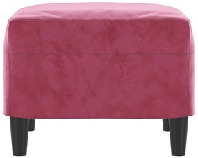 Apoio de pés 60x50x41 cm veludo vermelho tinto