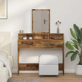 Mesa de Maquiagem vidaXL com Gavetas Madeira Antiga 100x41x140 cm