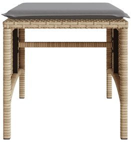 Sofá de jardim de 2 lugares com mesa e bancos vime PE bege