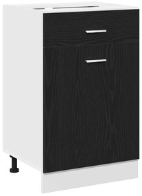 Armário de Gavetas Oak Preto da - 50x46x81,5 cm, feito de MDF.