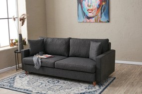 Sofá-cama de 3 Lugares Eva – Antracite – 210x82x90 cm
