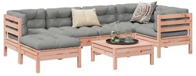 vidaXL 7 pcs conj. sofás jardim c/ almofadões madeira abeto-de-douglas