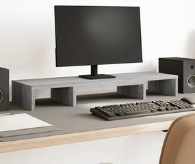vidaXL Suporte p/ monitor ajustável derivados madeira cinzento sonoma