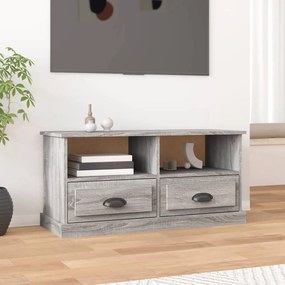 vidaXL Móvel de TV 93x35,5x45 cm derivados de madeira cinzento sonoma