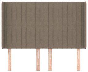 Cabeceira cama abas tecido 147x16x118/128 cm cinza-acastanhado