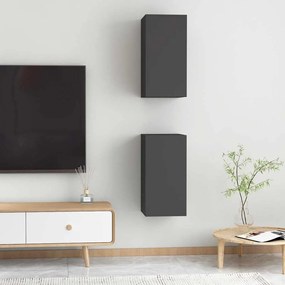 Móveis de TV 2 pcs 30,5x30x60 cm derivados de madeira cinzento