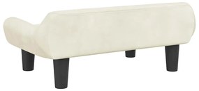 Cama para cães 70x40x24 cm veludo cor creme
