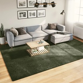 vidaXL Tapete pelo curto macio lavável HUARTE 240x340cm verde-floresta