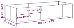 Floreira enferrujada 200x80x40 cm aço resistente