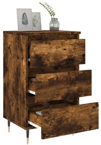 Mesa cabeceira 40x35x69 cm derivados de madeira carvalho fumado
