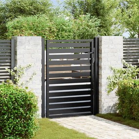 Portão de jardim com fechadura Preto 100x120 cm Alumínio