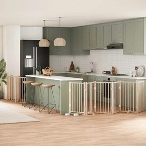 vidaXL Portão para cães com porta dobrável 12 painéis 600 cm álamo