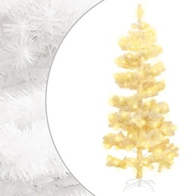 vidaXL Árvore de Natal rotativa pré-iluminada + suporte PVC branco