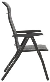 Cadeiras de jardim dobráveis 4 pcs vime PE cinzento