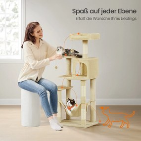 Arranhador para gatos 55 x 45 x 143 cm bege