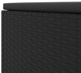 5 pcs conjunto lounge de jardim c/ almofadões vime PE preto
