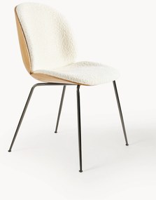 Cadeira estofada em bouclé com assento em concha Beetle