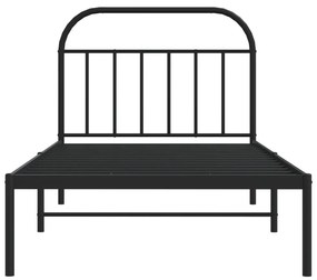 Estrutura de cama com cabeceira 107x203 cm metal preto