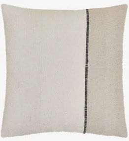 Almofada Quadrada 45x45 Cm De Algodão Louisa Preto - Crema Linho - Sklum