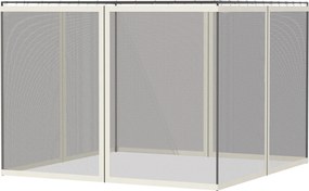 Redes mosquiteiras para tenda ou pavilhão de jardim 3 x 4 m - conjunto de 4 redes mosquiteiras com fecho de correr + ganchos de fixação