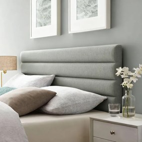 Cabeceira de Cama 140 cm Altura Ajustável em 3 Níveis 106/116/126 cm Estofada em Linho Cinza