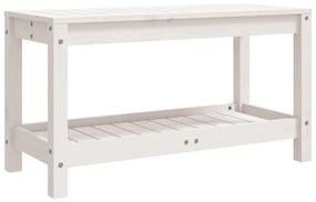 Banco de jardim 82,5x35x45 cm madeira de pinho maciça branco